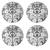 Damask Silver Runda Glasunderlgg 4-pack