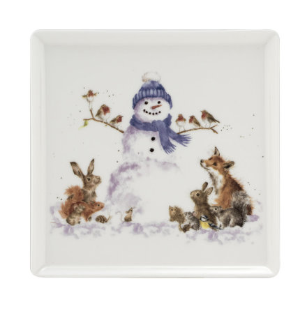 Wrendale Design Christmas Tallrik (snowman) 18 x 18cm