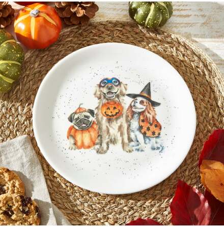 Wrendale Design Coupe Tallrik - Trick or Treat (Dogs) 20cm