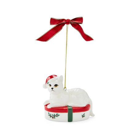 Christmas Tree Kitten Ornament 