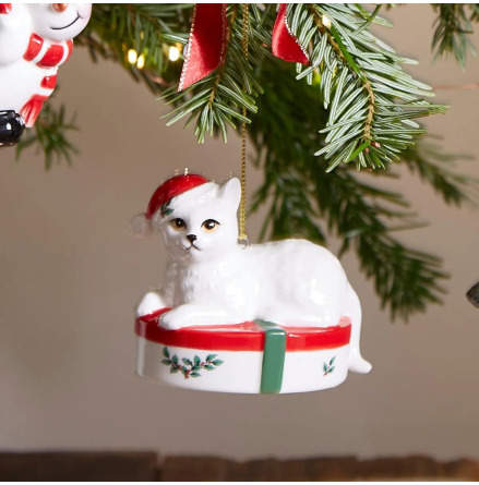 Christmas Tree Kitten Ornament 