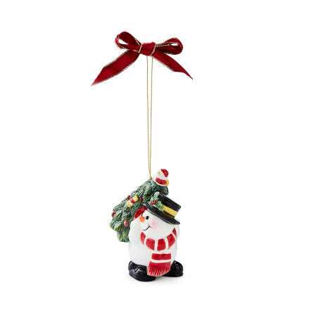 Christmas Tree Snowman Carrying Tree Ornament 