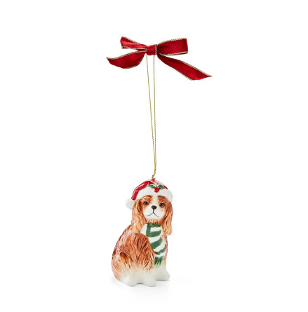 Christmas Tree King Charles Spaniel Ornament