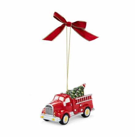 Christmas Tree Fire Truck Ornament 5.2cm x 10cm